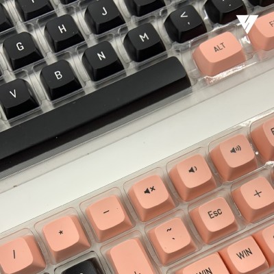 Vortex Series Pink Black PBT Keycaps